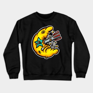 The Lunar Moons - Spaceship Crashed on the Moon Crewneck Sweatshirt